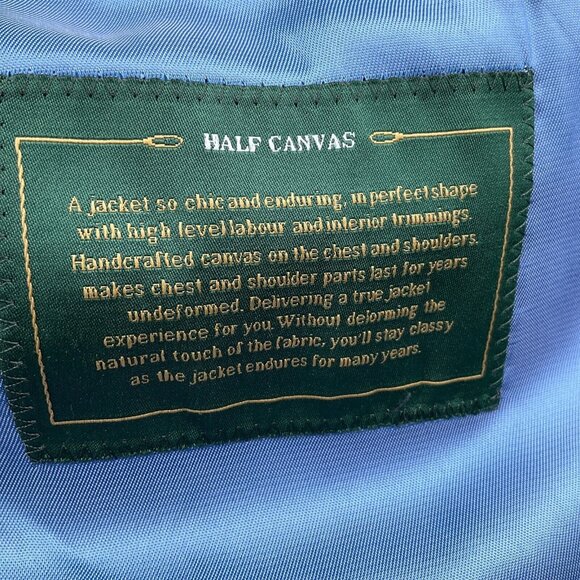 Efendi Blazer Men 41 Navy Blue‎ Half Canvas Tailored Classic Career Suit Jacket - Picture 11 of 12